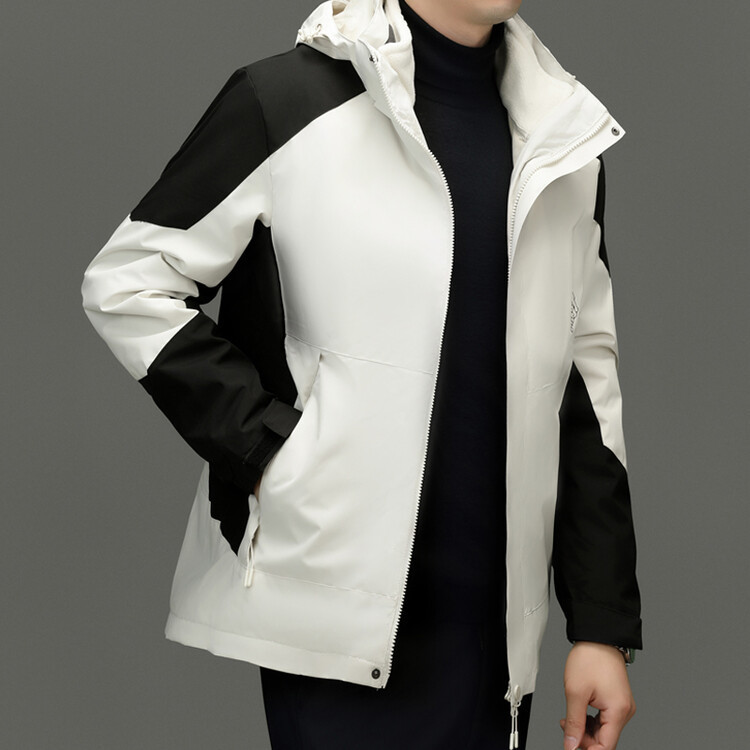 New Autumn Style Men's Fashionable Casual Solid Color Warm Long-Sleeved Jacket for Middle-Aged and Young Men, Business Style